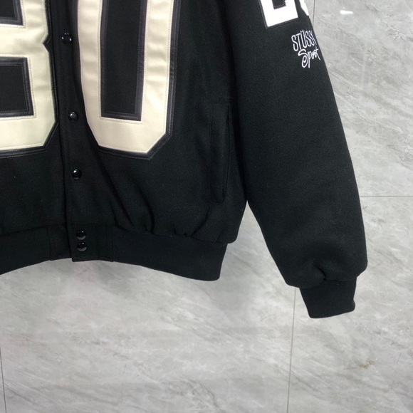 Stussy Black and White Numbered Puffer Jacket - Picture 4 of 6